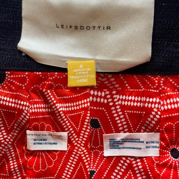 Leifsdottir Denim Mini Skirt Pleated Ruffle Front Dark Blue Wash Size 6 - Picture 11 of 11